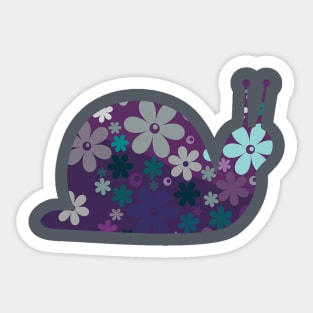 Funky Floral Snail Sticker